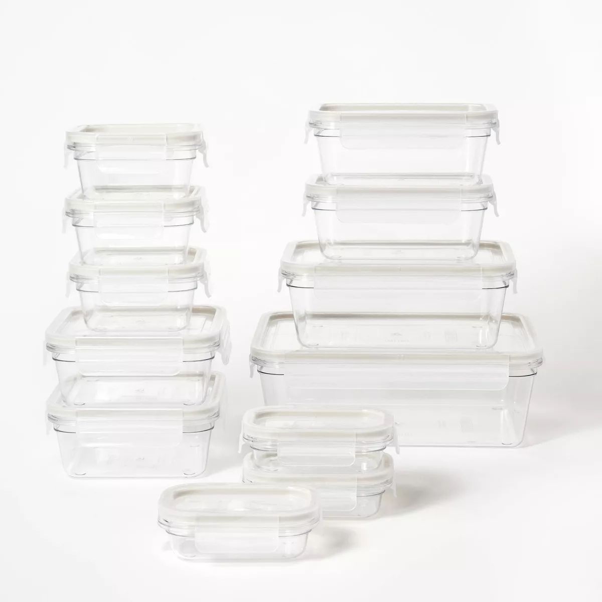 24pc (set of 12) Plastic Food Storage Container Set with Lids Clear - Figmint™ | Target