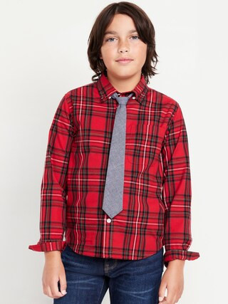 Printed Long-Sleeve Pocket Shirt and Tie Set for Boys | Old Navy (US)