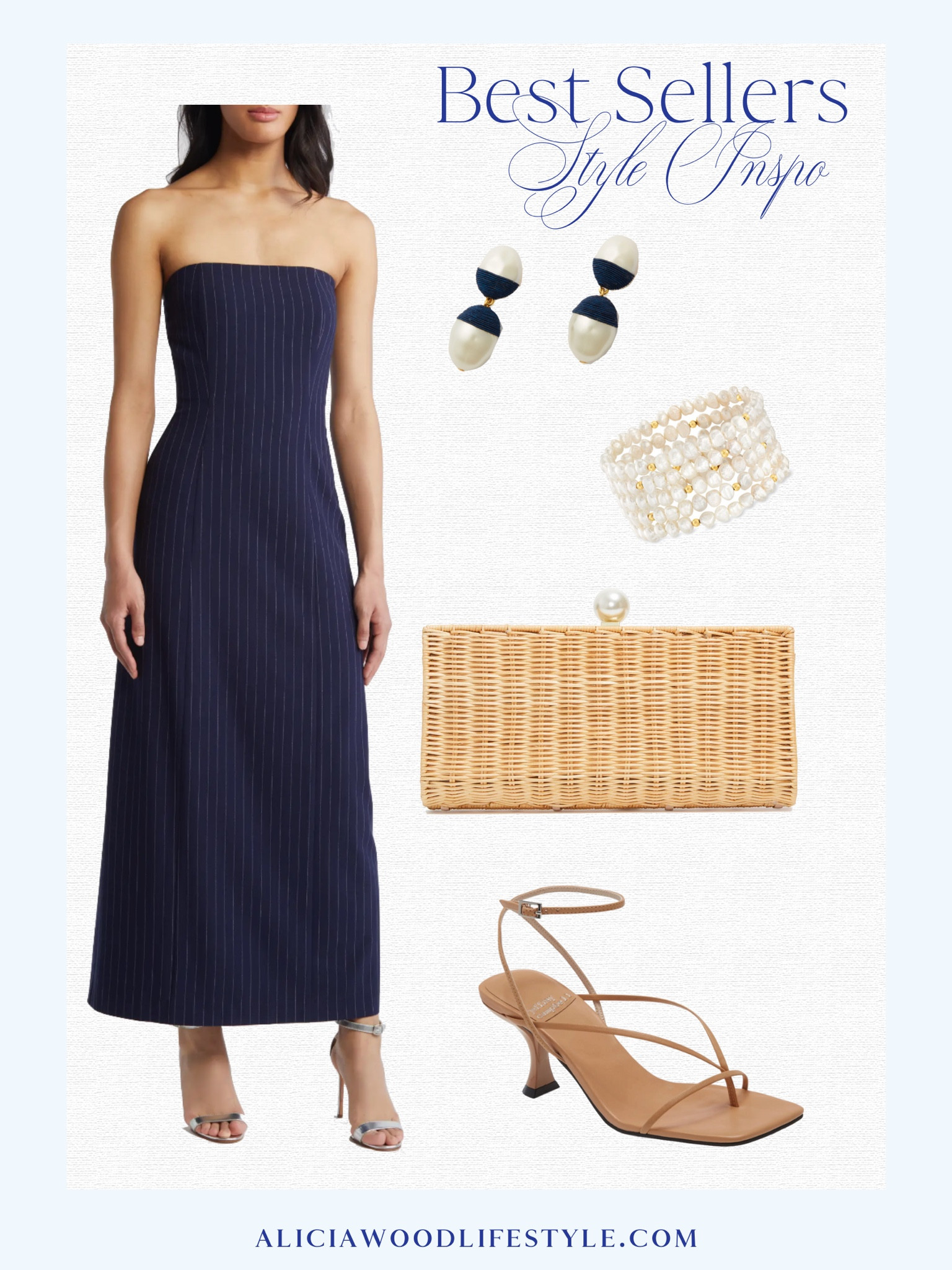 Best Sellers style  inspiration 

Navy pinstripes maxi 
Tan strappy sandals 
Wicker clutch with pearl clasp
Pearl and navy studs with double pearl 
Pearl cluster bracelet 
Fall inspiration outfit 

#LTKStyleTip #LTKSeasonal #LTKOver40
