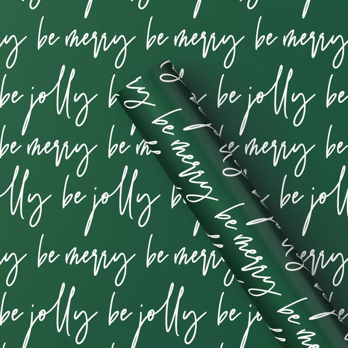 25 sq ft 'Be Jolly Be Merry' Christmas Gift Wrap Green - Wondershop™ | Target