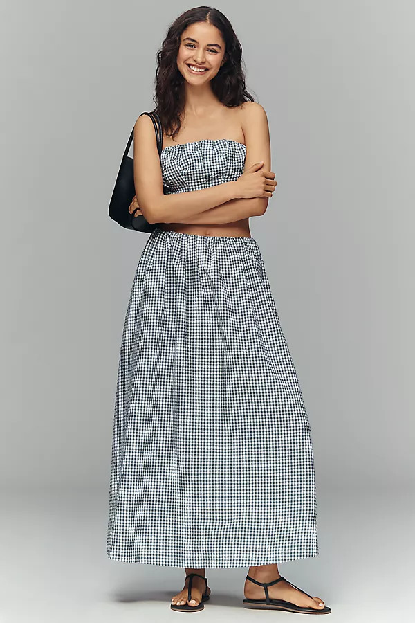 Maeve Gingham Midi Skirt | Anthropologie (US)