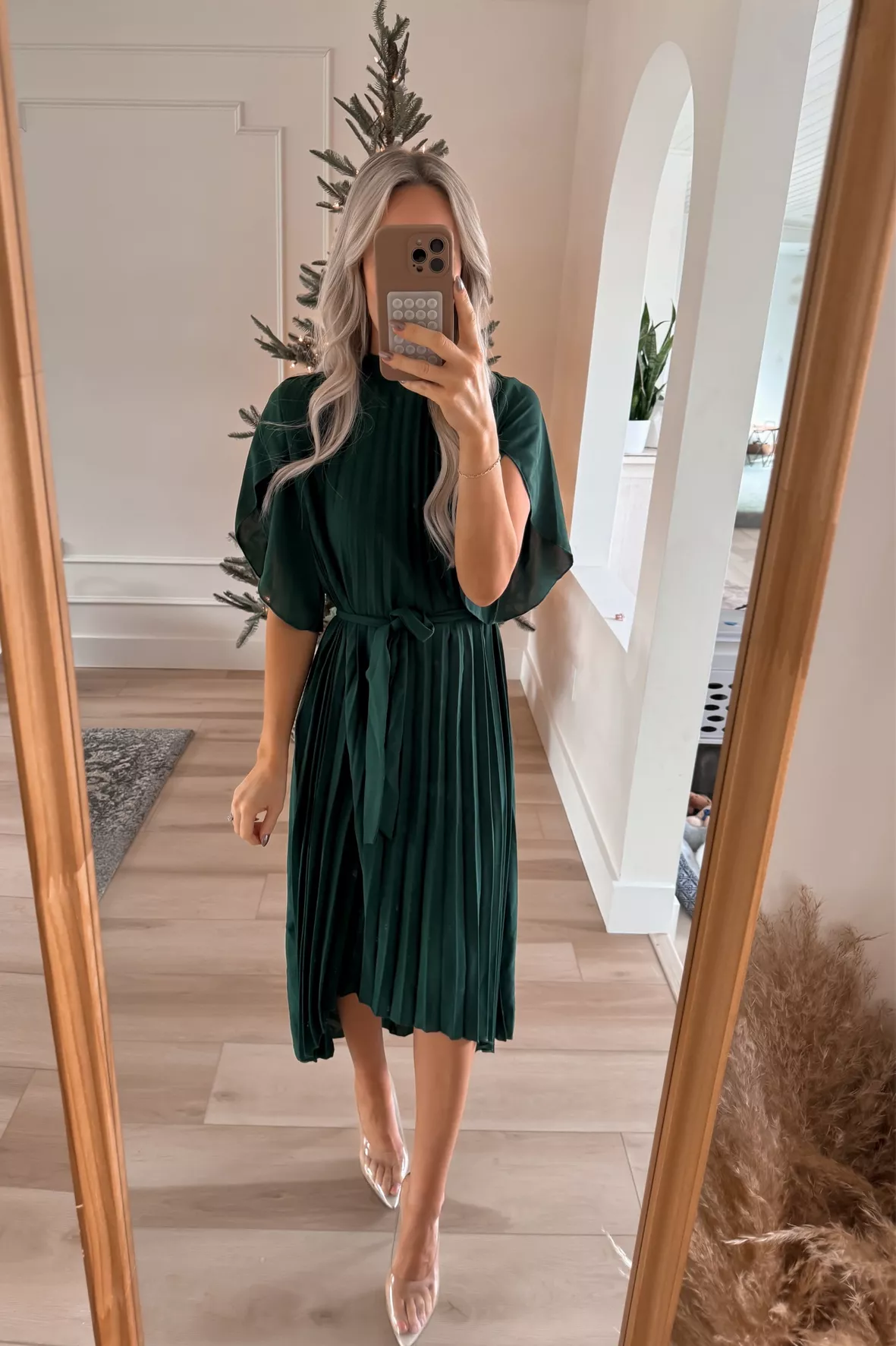 Wrap dress styled for summer and winter