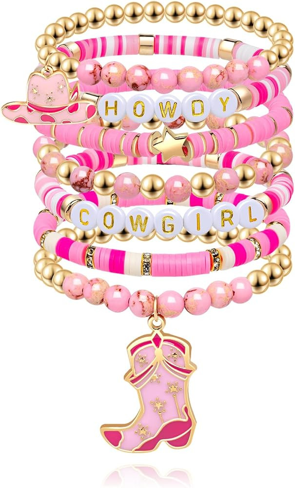 Artlunar Western Cowgirl Beaded Stretch Bracelets, Stackable cowgirl hat boot accessories, Bohemi... | Amazon (US)
