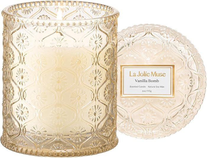 LA JOLIE MUSE Fall Candle | Vanilla Bomb Candle –Vanilla, Lemon Zest & Patchouli | 6 oz Cotton ... | Amazon (US)