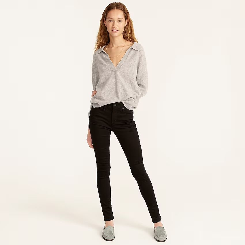 9" high-rise stretchy toothpick jean in new black | J.Crew US