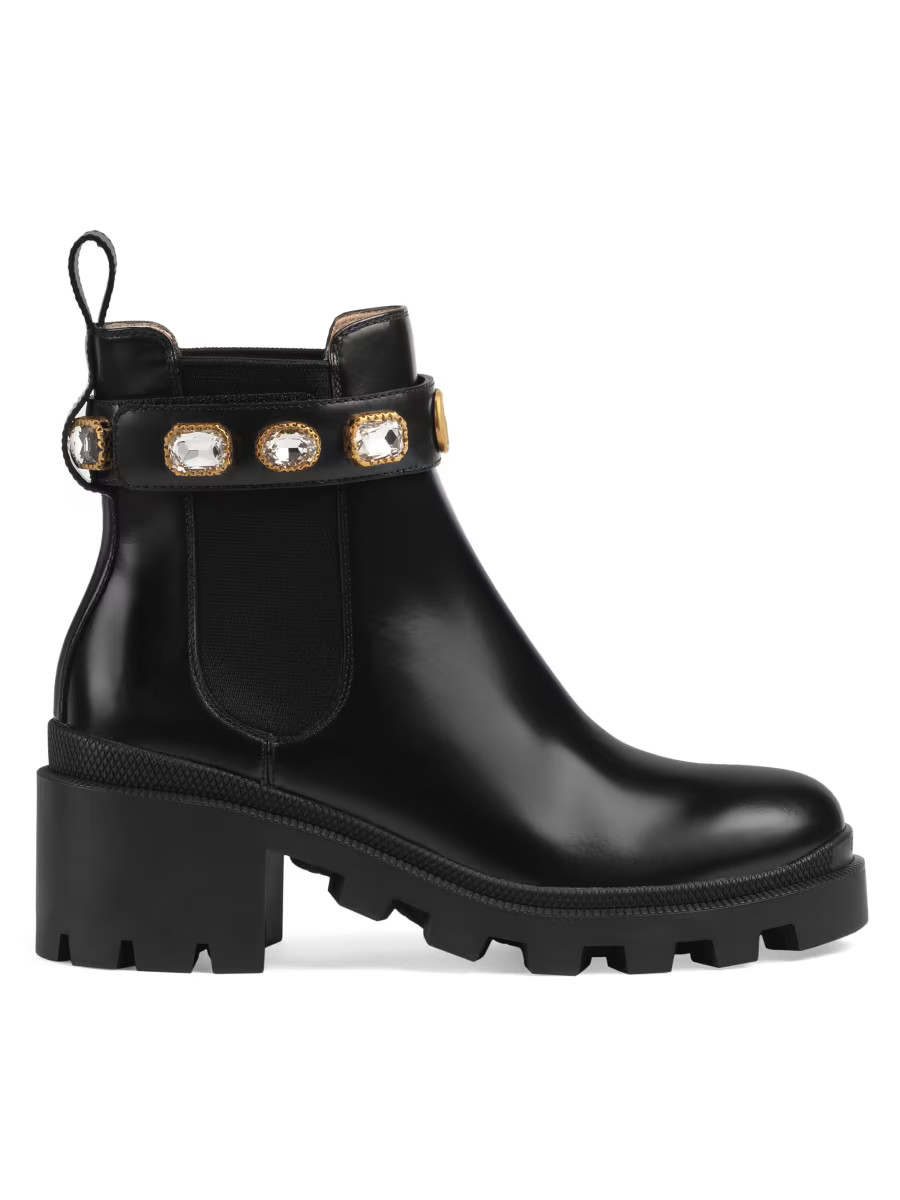 Gucci Trip Bootie with Jewels | Saks Fifth Avenue
