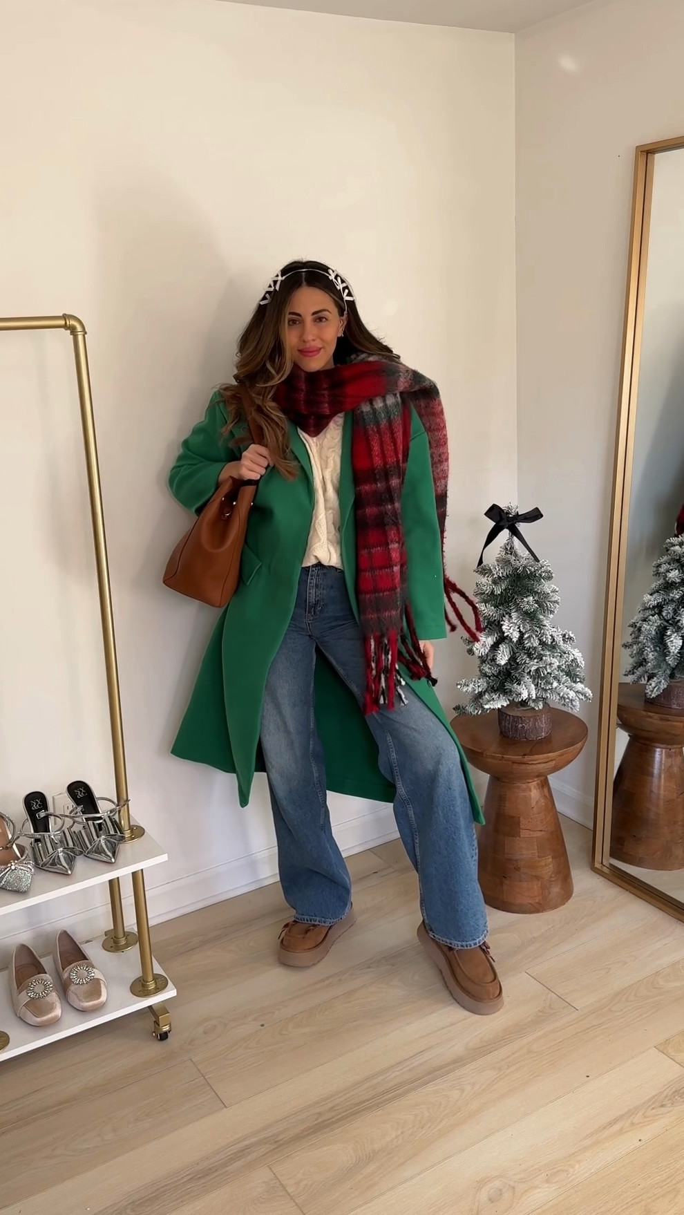 Christmas holiday outfit idea: soft cable knit pullover (STEPHANIE40 for 40% off the sweater)  + a cozy green oversized coat (SUGAREDSTILETTOS for 35% off the green coat) red and my favorite boyfriend denim jeans (size 26)

Christmas sweater | winter outfit | christmas sweaters | holiday outfit inspo | December outfits | Christmas outfit idea | last minute Christmas outfit | Amazon fashion | free people 

#LTKVideo #LTKHoliday #LTKSeasonal