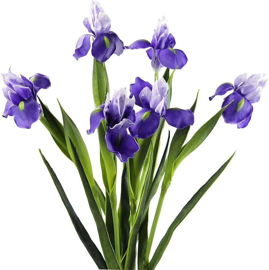 FiveSeasonStuff Iris Flower | Flowers Artificial for Decoration | Wedding Bridal Home Kitchen Par... | Amazon (US)