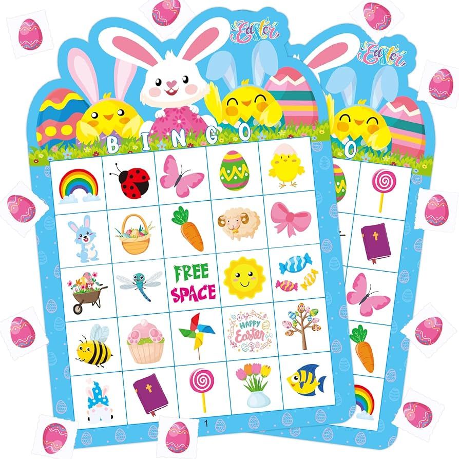 Easter Bingo Game for Boys Girls Easter Party Favors Party Supplies Family Classroom Activities 2... | Amazon (US)