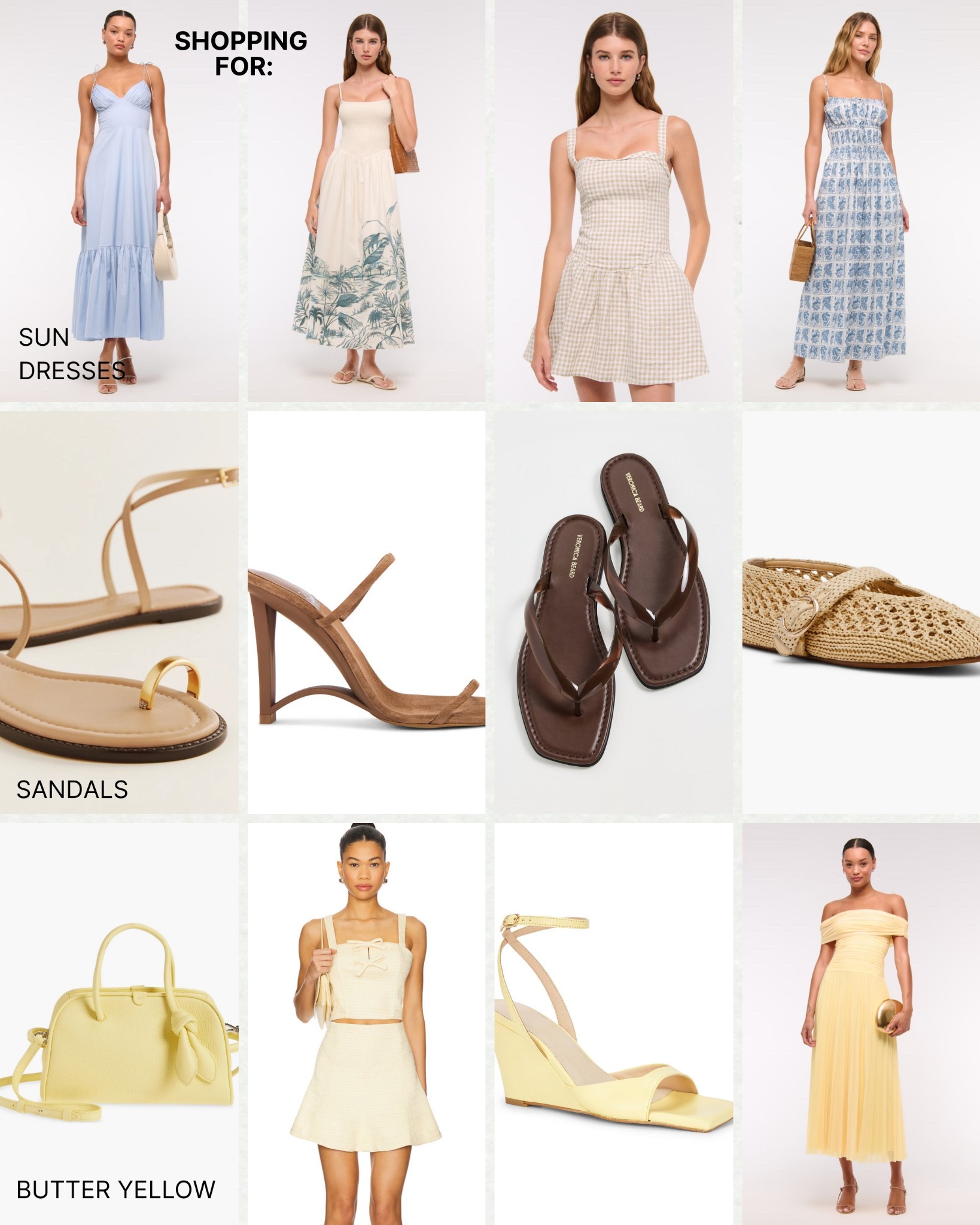 Shopping for, sundresses, spring sandals, summer sandals, butter yellow 

#LTKSeasonal #LTKItBag #LTKShoeCrush