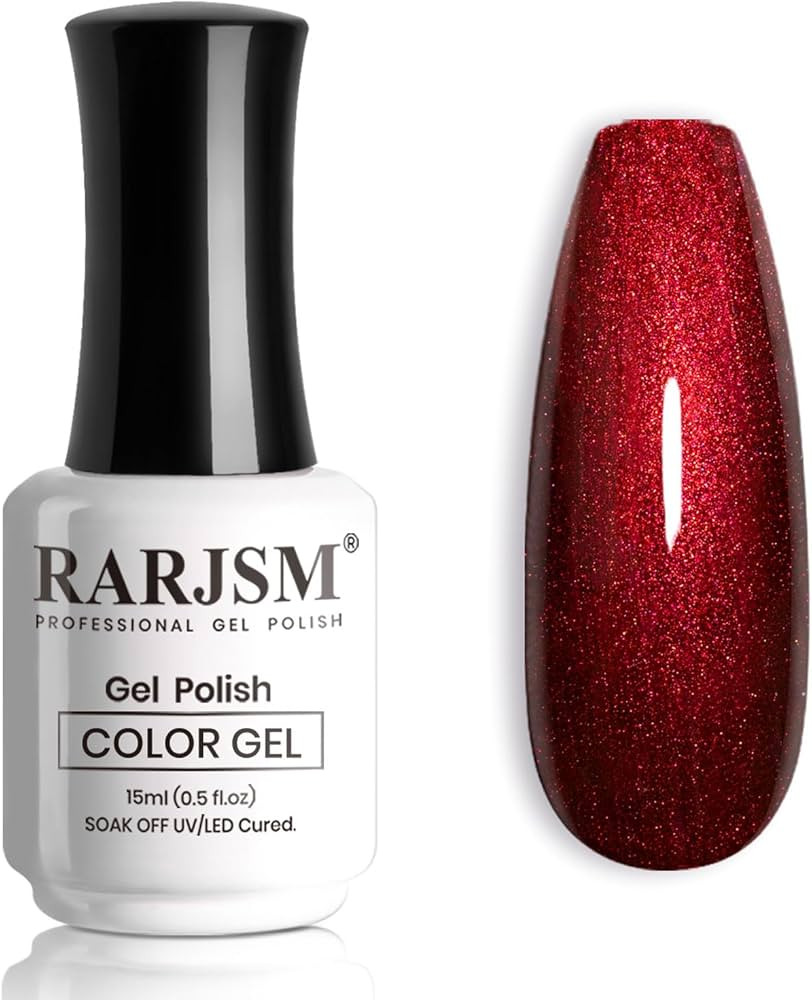 RARJSM Chameleon Gel Nail Polish Black to Red Multichrome Chameleon Color Changing Glitter Chrome... | Amazon (US)