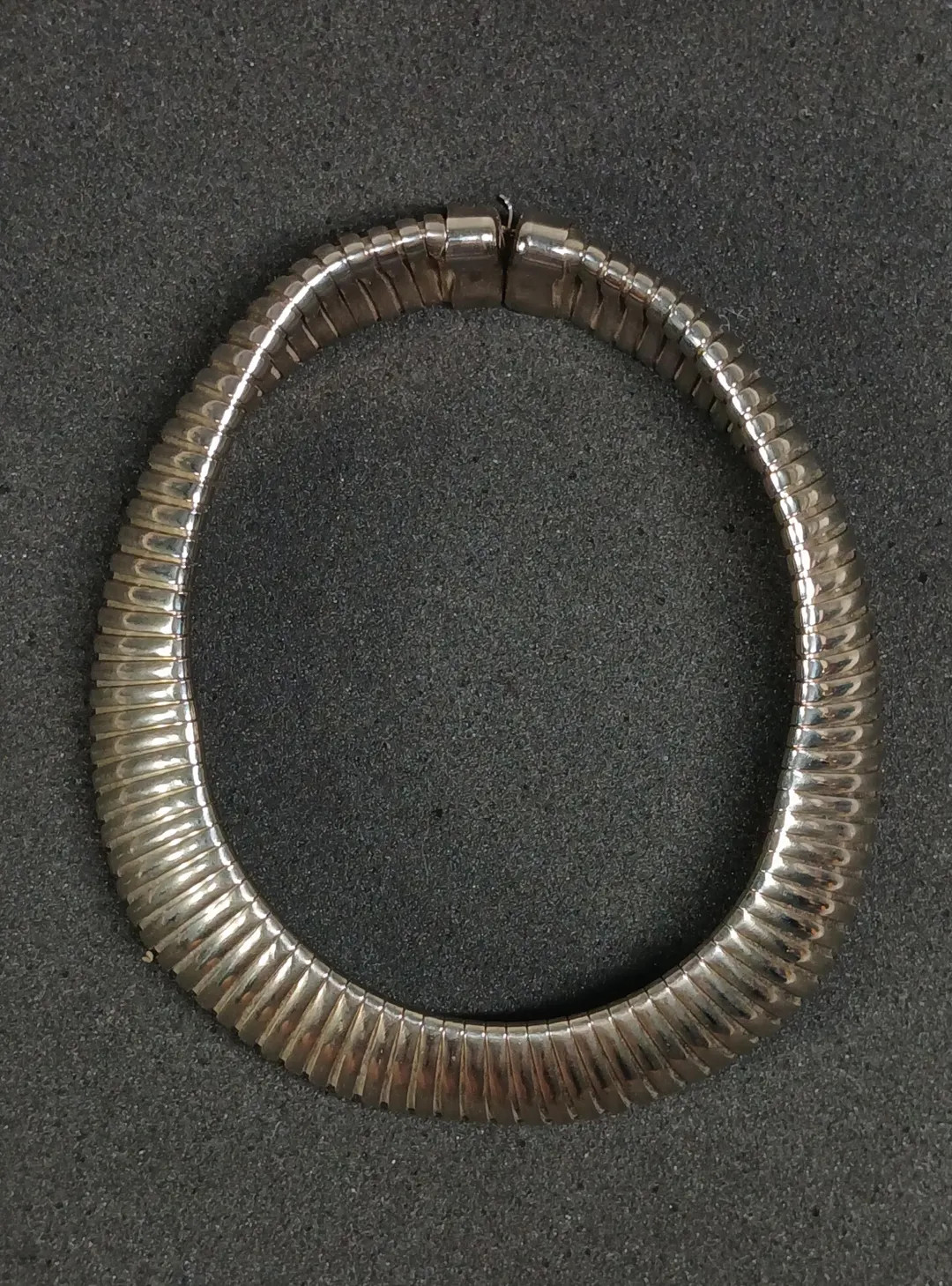 Silver Tone Tubogas Snake Chain Collar Necklace 17.75" 1.25" Wide 142g Bold | Etsy (US)