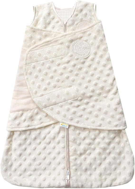 HALO Sleepsack Swaddle, 3-Way Adjustable Wearable Blanket, TOG 3.0, Velboa Plush Dots, Cream, New... | Amazon (US)