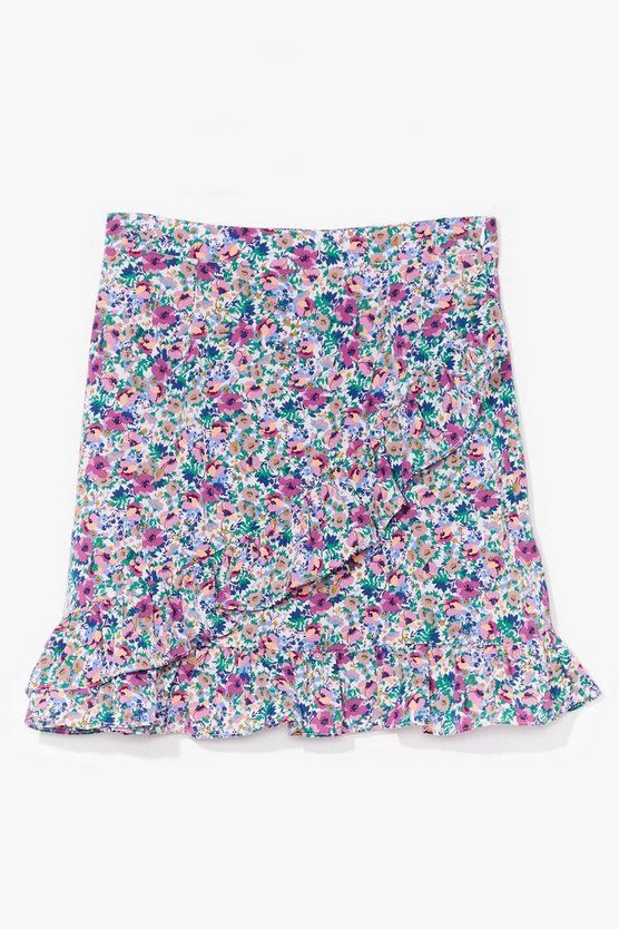 floral ruffle wrap mini skirt | NastyGal (US & CA)