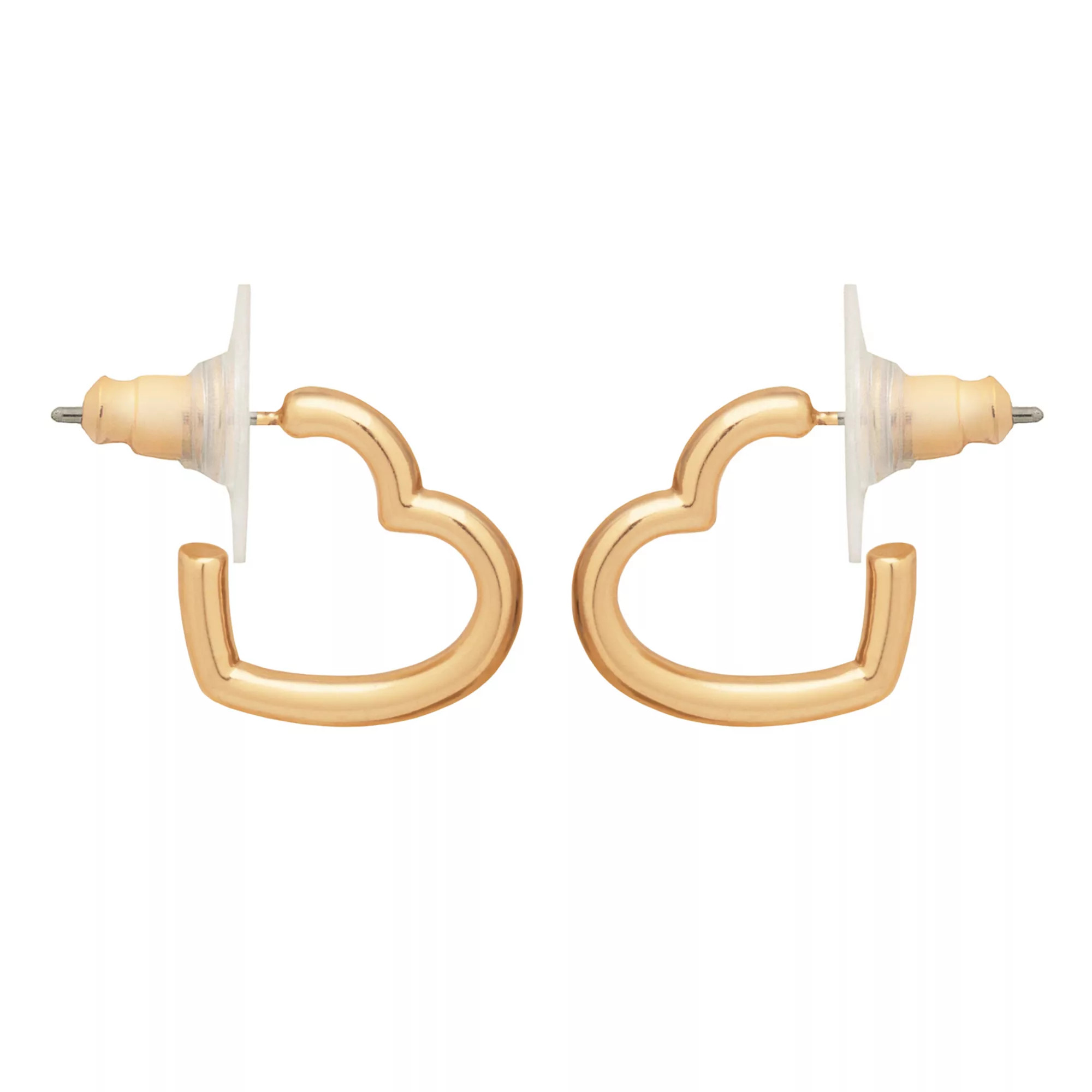 LC Lauren Conrad Small Heart Hoop Earrings | Kohl's