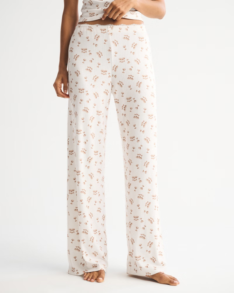 Pointelle Wide Leg Sleep Pant | Abercrombie & Fitch (US)