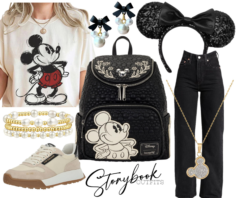 Meet Classic Chic Mickey — the elegant, elevated Disney outfit you’ll want to wear on repeat 🖤✨🐭

Vintage Mickey tee, black sequin ears, embroidered Loungefly, pearl + gold jewelry, classic black denim, and comfy neutral sneakers… this look is perfect for Disney park days! 

 

#LTKTravel