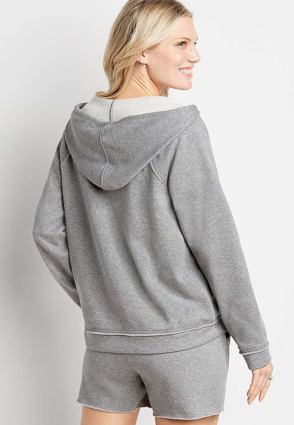 Heather Gray Zip Up Hoodie | Maurices