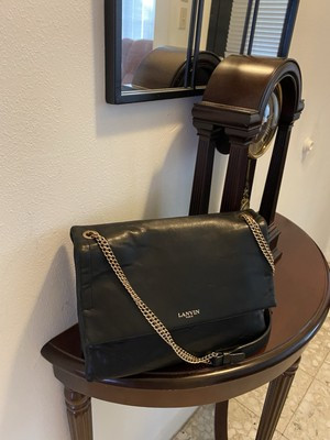 LANVIN Black Leather Sugar Medium Shoulder Bag | eBay US