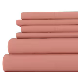 6-Piece Solid Clay Queen Bed Sheet Set | The Home Depot