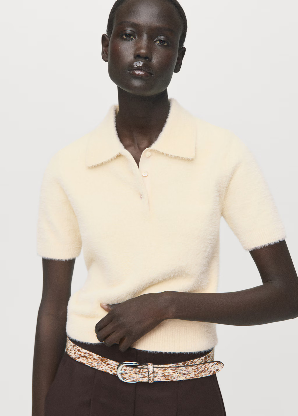 Fur-effect polo-neck sweater - Women | MANGO USA | Mango (US/MX/AU)