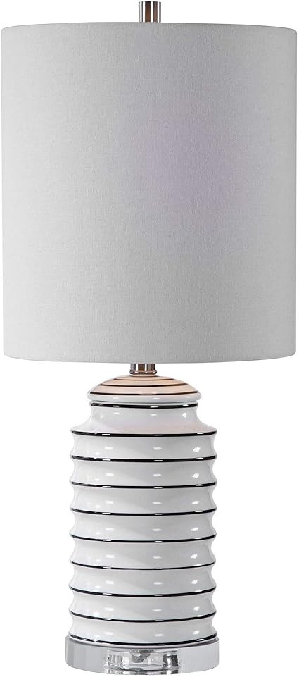 Uttermost Rayas Glossy White w/Dark Blue Ceramic Table Lamp | Amazon (US)