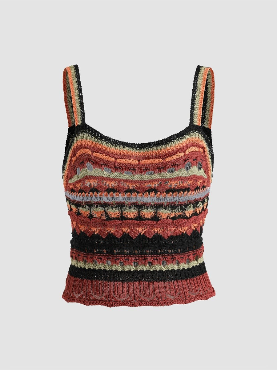 Retro Stripe Knitted Vest | Cider
