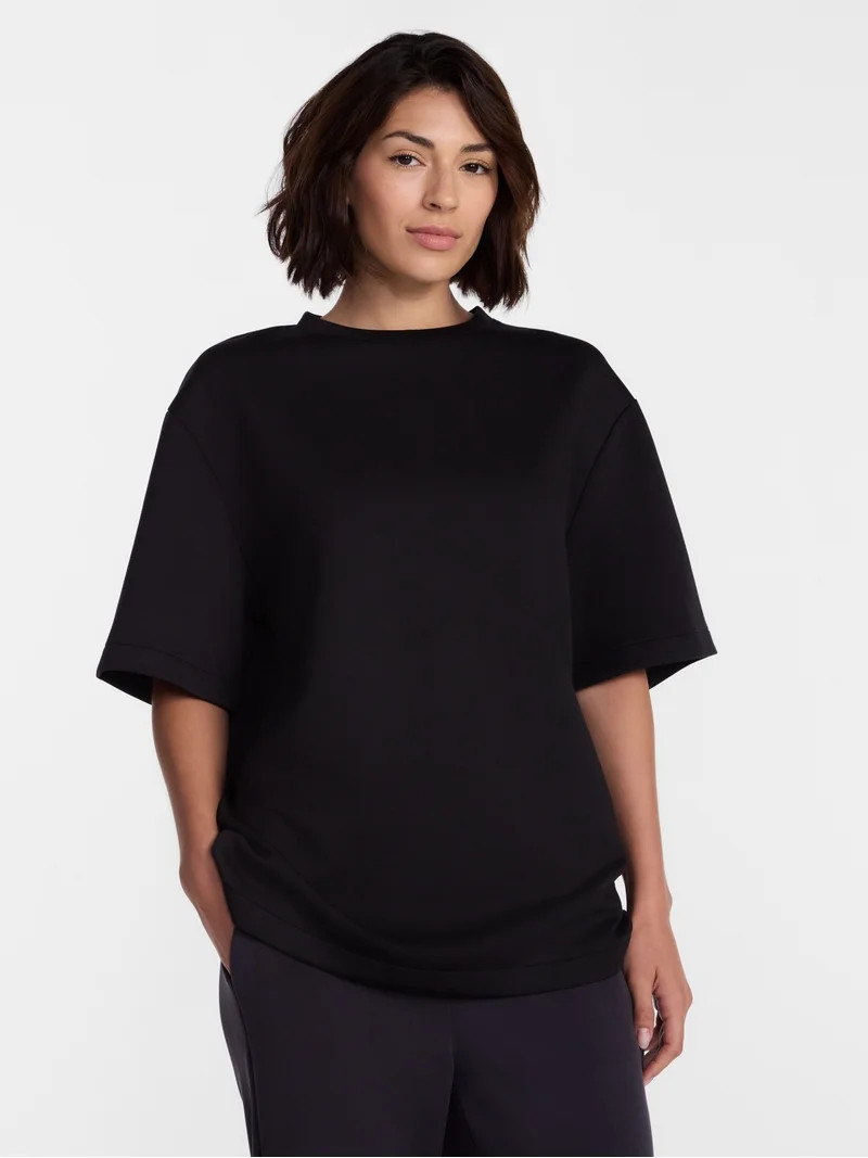Avia Women's Scubaknit Tunic Top with Short Sleeves, Sizes XS-XXL | Walmart (US)