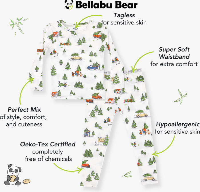 Bellabu Bear Kids' Christmas Tree Farm Set of 2 Piece Pajamas | Nordstrom | Nordstrom