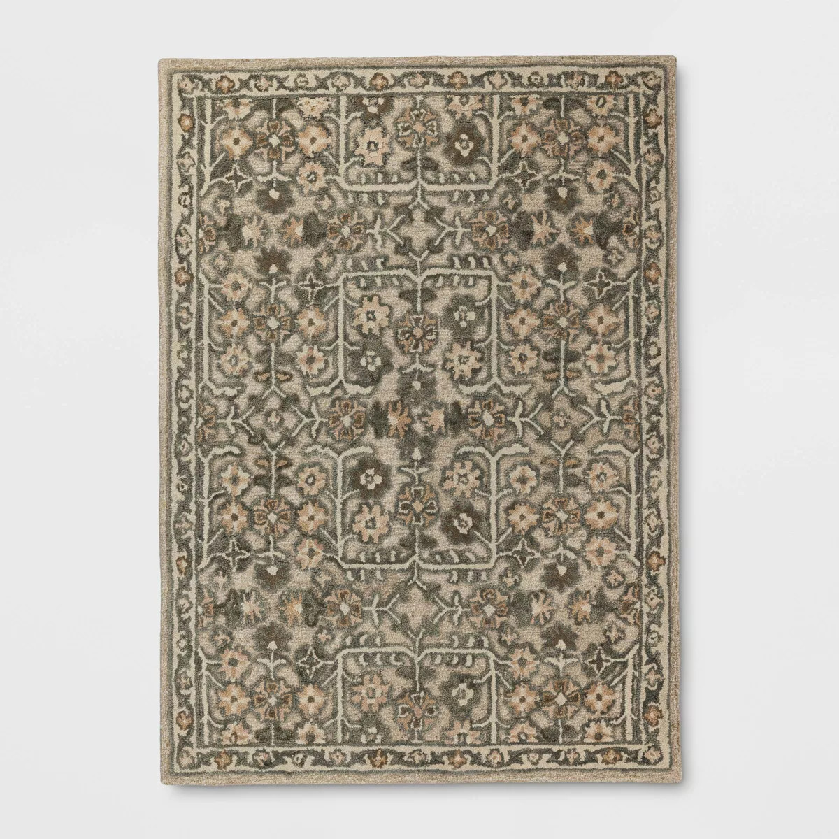 5'x7' Handtufted Textural Floral Area Rug Sage Green - Threshold™ | Target