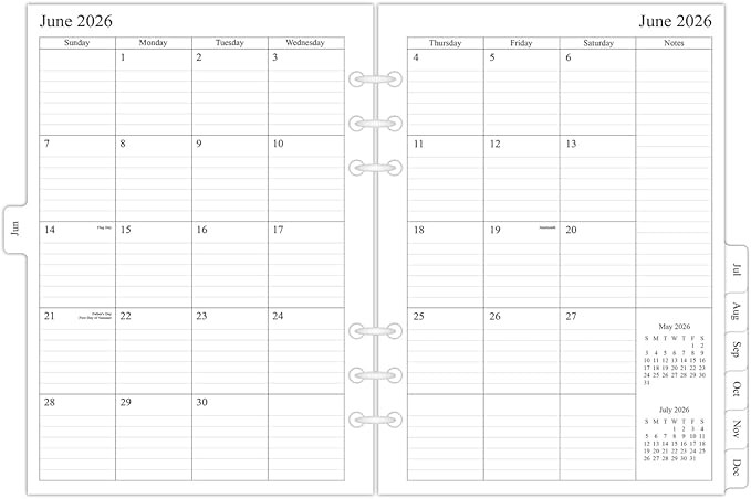 newestor 2026-2027 Monthly Planner Refills for A5 6-Ring Binder, Two Pages Per Month, Apr 2026 to... | Amazon (US)