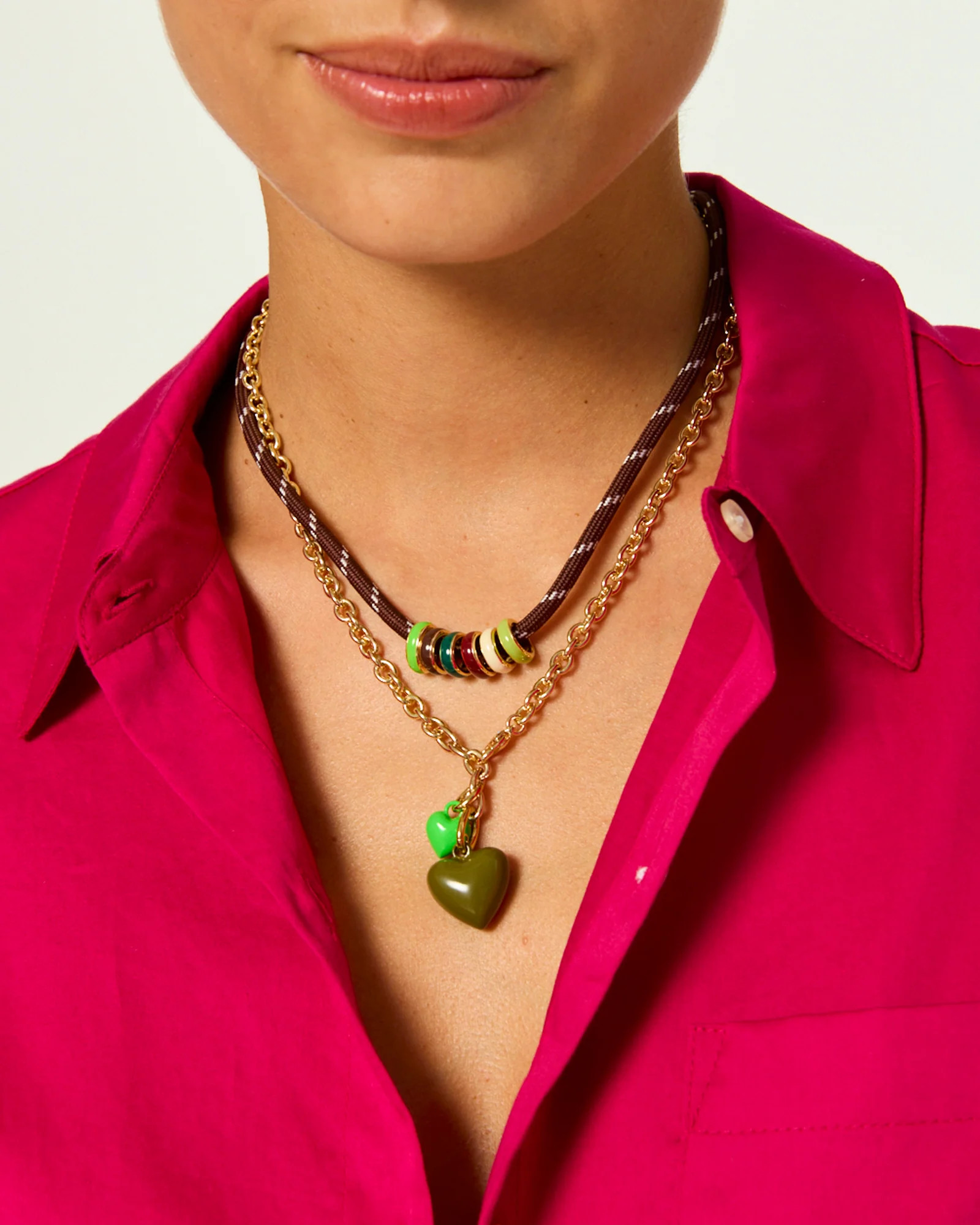 The Mini Puffy Heart Charm Necklace | Roxanne Assoulin