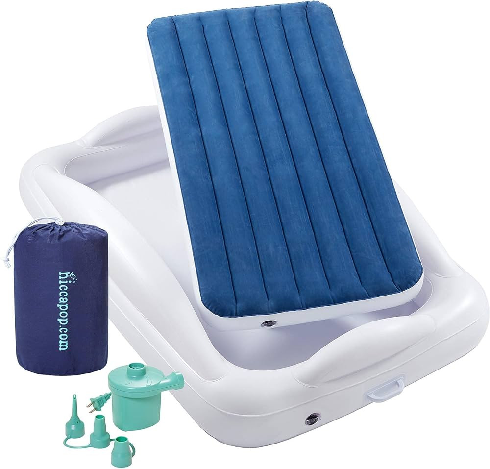 hiccapop Inflatable Toddler Travel Bed with Safety Bumpers [4-Sided] | Portable Toddler Bed for K... | Amazon (US)