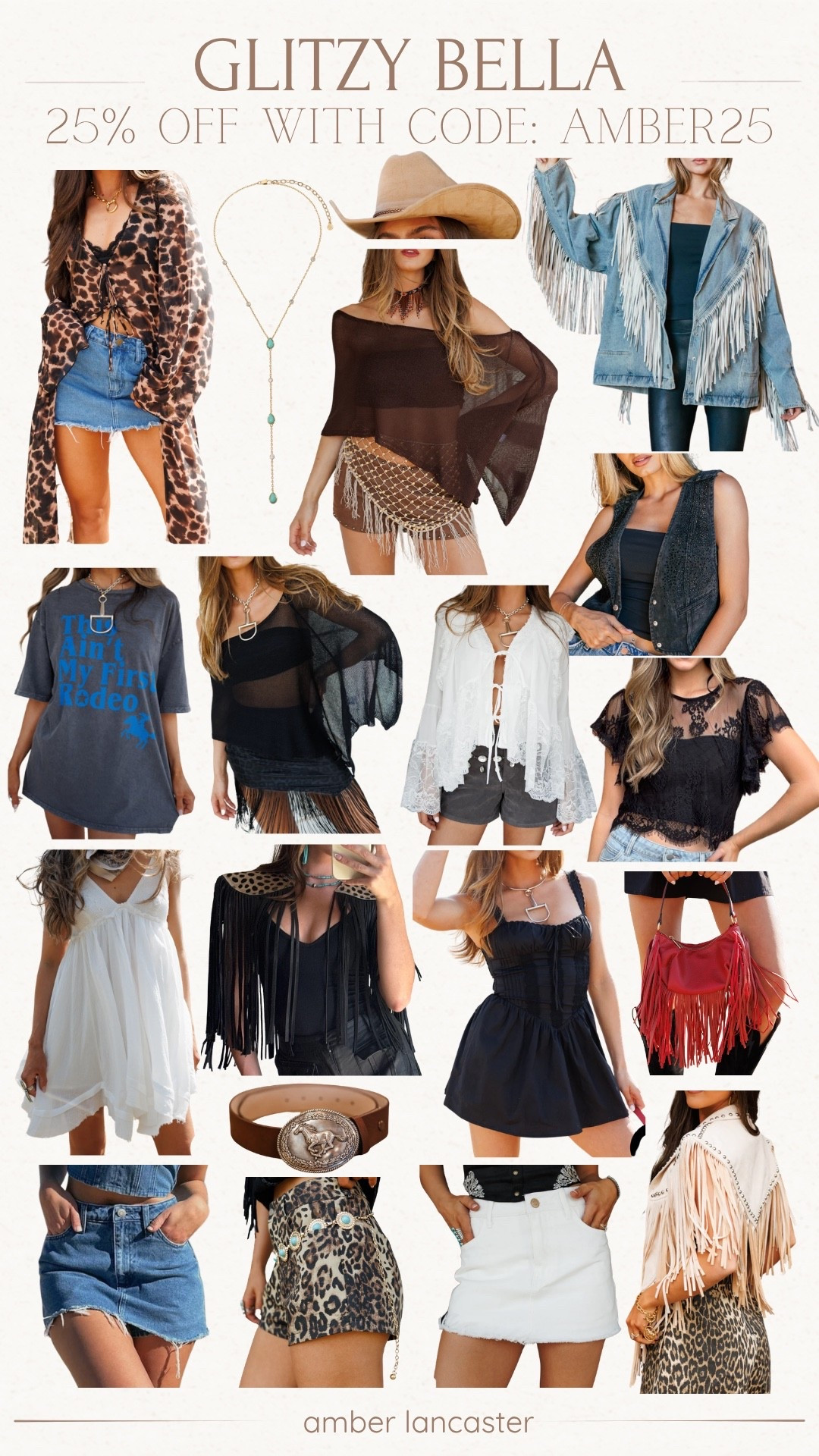 My picks from Glitzy Bella’s festival drop! Get 25% off with code AMBER25 | 
glitzy bella, glitzy bella code, festival outfits, concert outfits, stagecoach outfits. 

#LTKootd #LTKSeasonal #LTKFestival