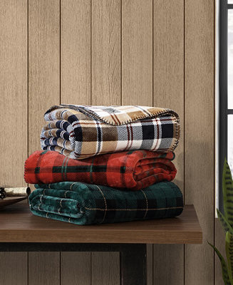 Eddie Bauer Trailhead Plaid Flannel Oversized Throw, 70" X 60" - Macy's | Macy's