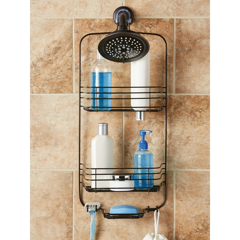 Mainstays Steel Over-the-Shower Caddy, 2 Shelves, Oil Rubbed Bronze | Walmart (US)