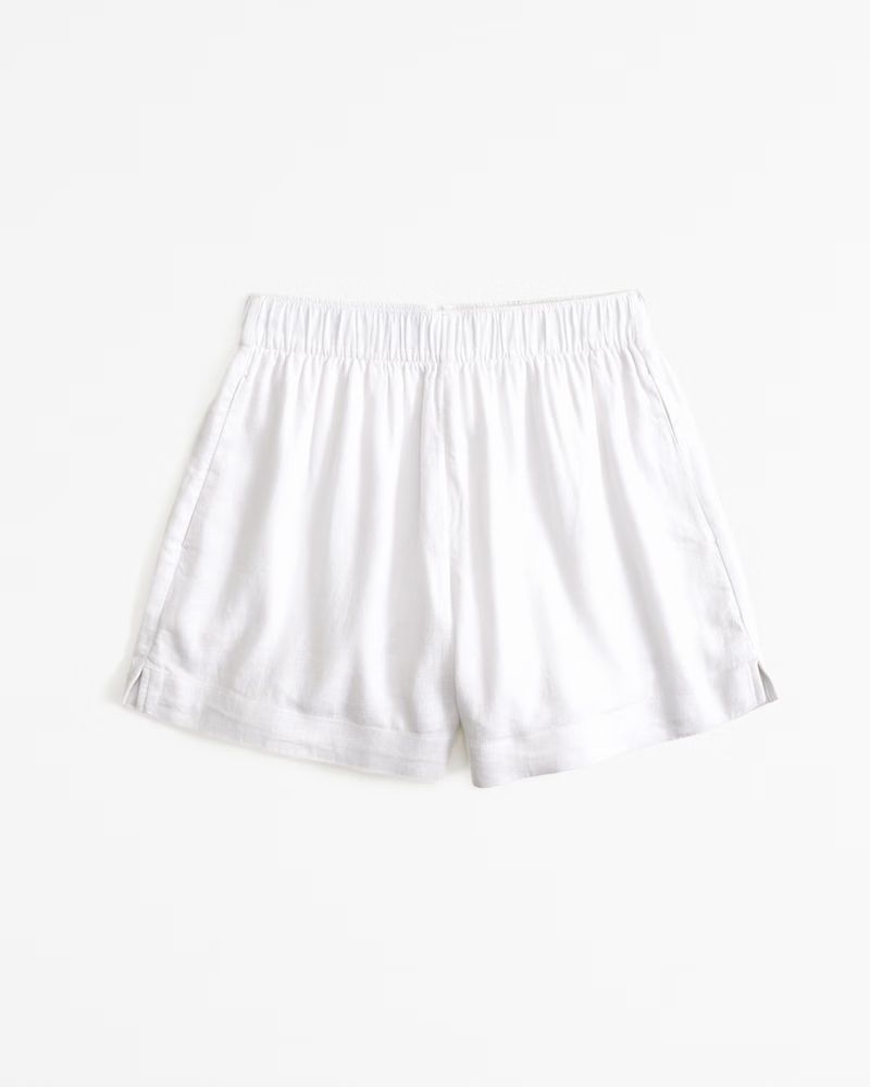 Women's Linen-Blend Pull-On Short | Women's New Arrivals | Abercrombie.com | Abercrombie & Fitch (US)