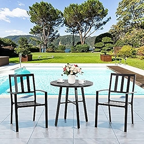 Shintenchi 3 Piece Patio Set，Outdoor Bistro Set,Patio Dining Furniture Set,All-Weather Patio Furnitu | Amazon (US)