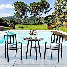 Shintenchi 3 Piece Patio Set，Outdoor Bistro Set,Patio Dining Furniture Set,All-Weather Patio Furnitu | Amazon (US)