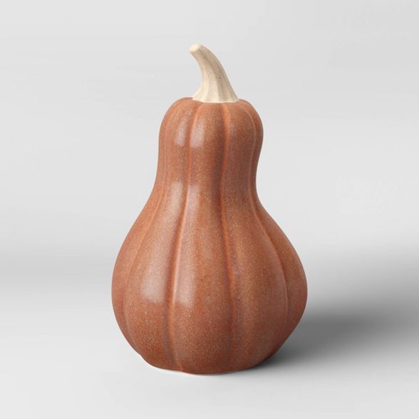 Medium Ceramic Pumpkin/Gourd Orange - Threshold&#8482; | Target