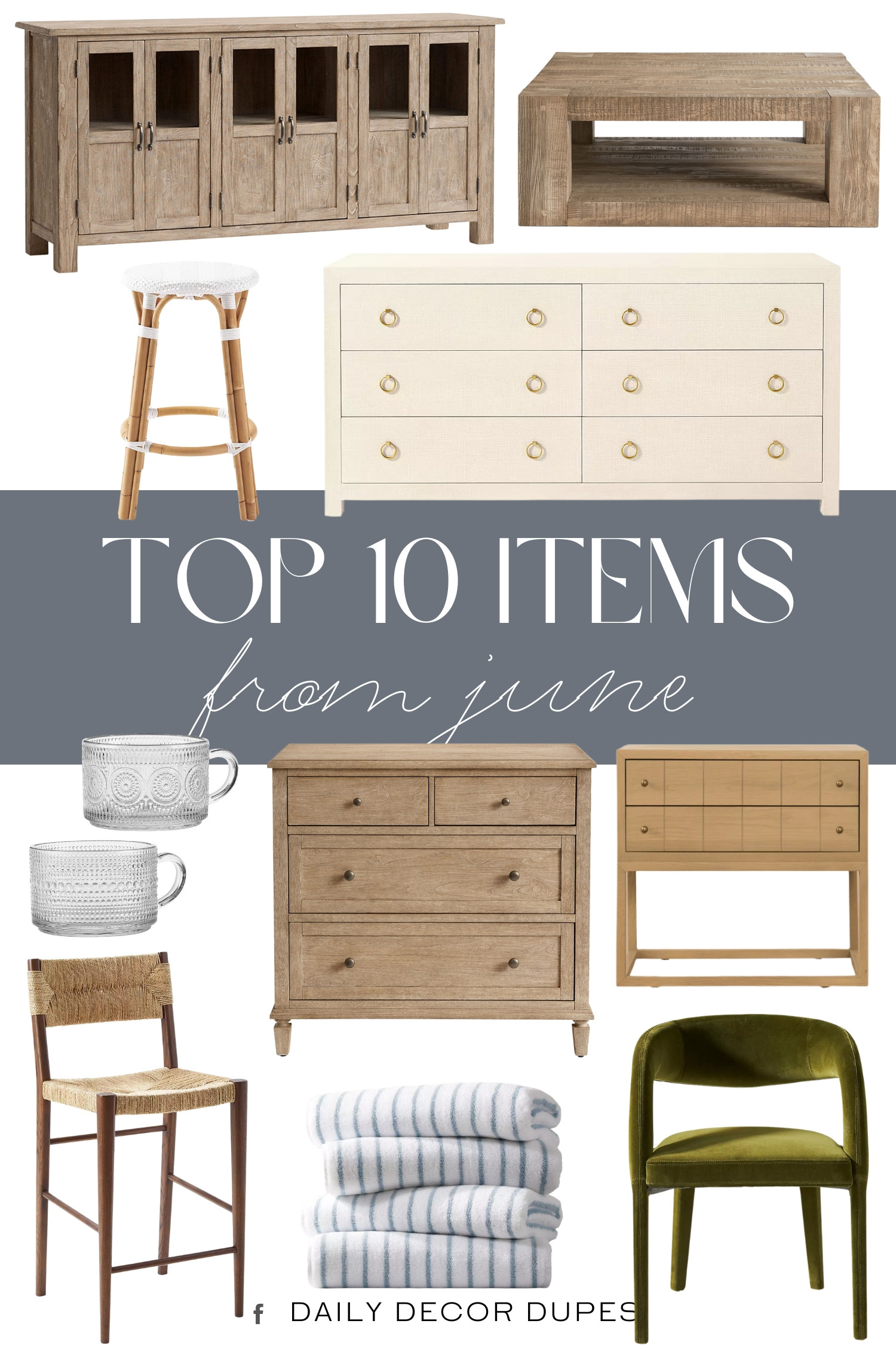 Top 10 Items from June. Top 10 Picks for June. Top 10 Best Sellers from June. June's Most Loved Items. Top 10 Selling Products from June. 

Home more affordable option find copy cat similar look for less budget friendly affordable cheap cheaper beautiful pretty. Clearance sale coupon code discount code promo code luxury lookalike look a like Inspo inspiration inspired by idea ideas Love like these? I share multiple every day in my FB group.
#top10bestsellers #junefavorites #bestsellingitems #toppicks #monthlyfavorites #furniturefinds #homemusthaves 

 #LTKHome