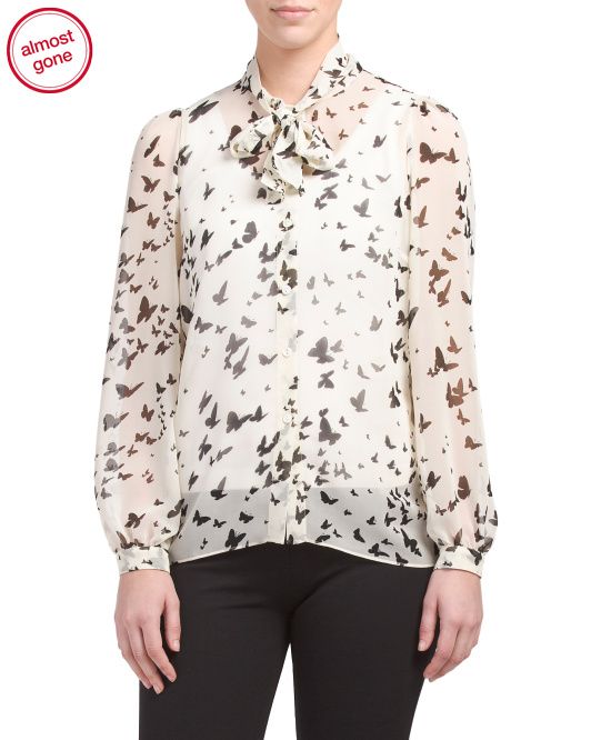 Made In Italy Butterfly Print Shirt | TJ Maxx