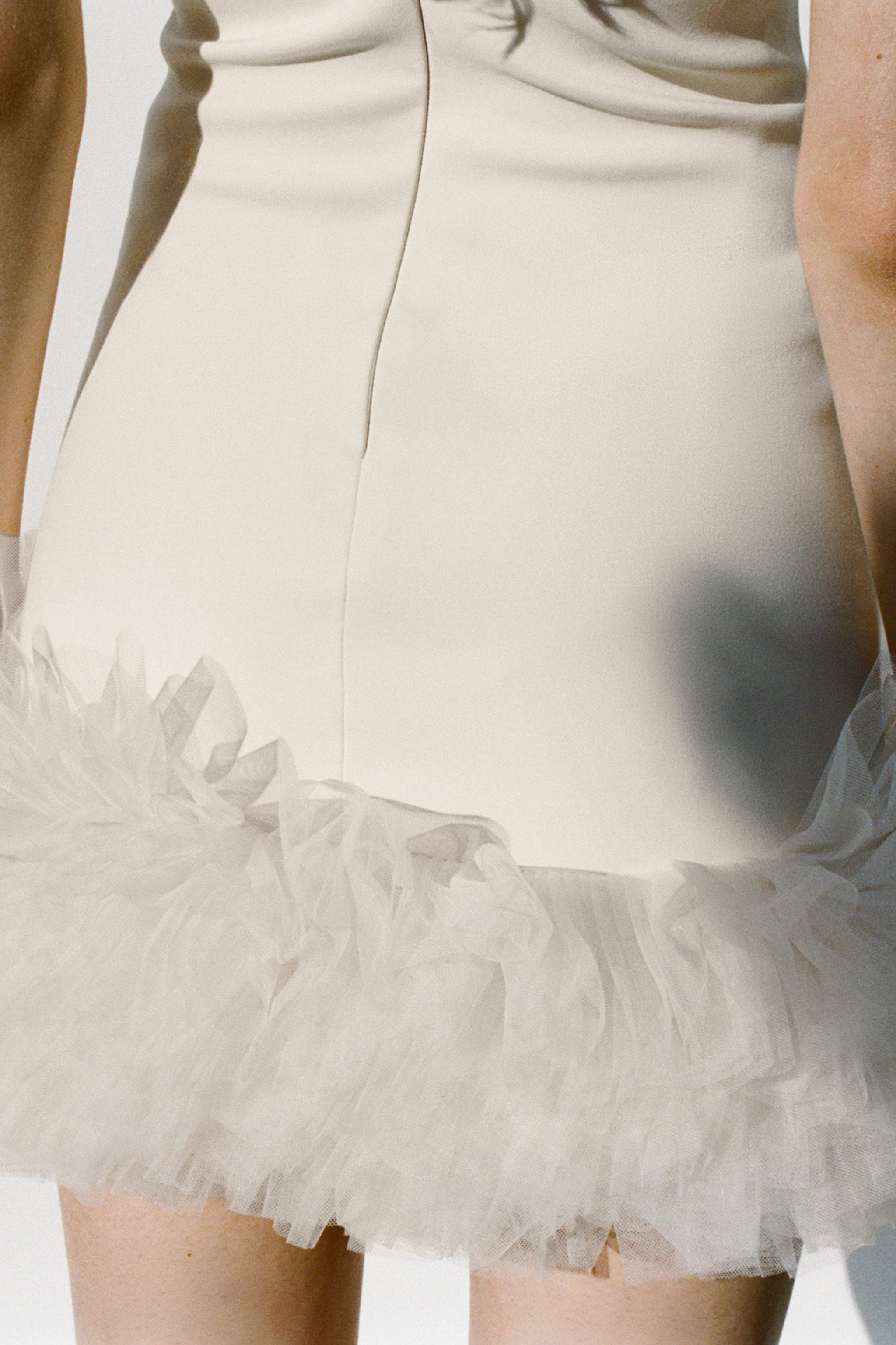 SHORT TULLE DRESS WITH VOLUMINOUS HEM | Zara US