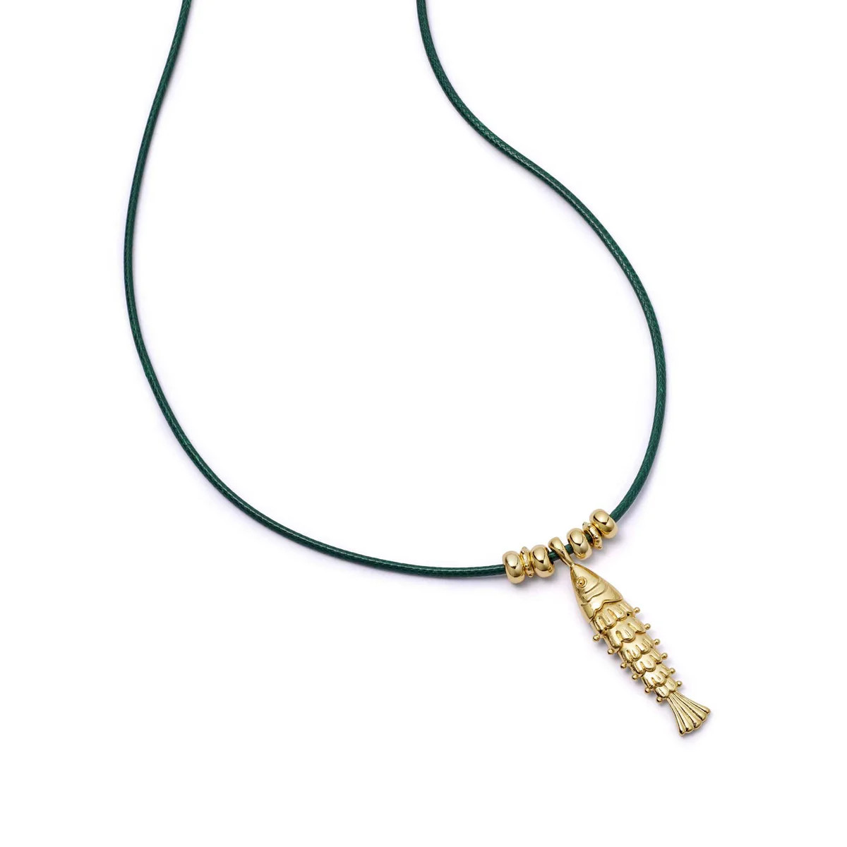 Polly Sayer Tidal Fish Cord Necklace 18ct Gold Plate | Daisy London Jewellery