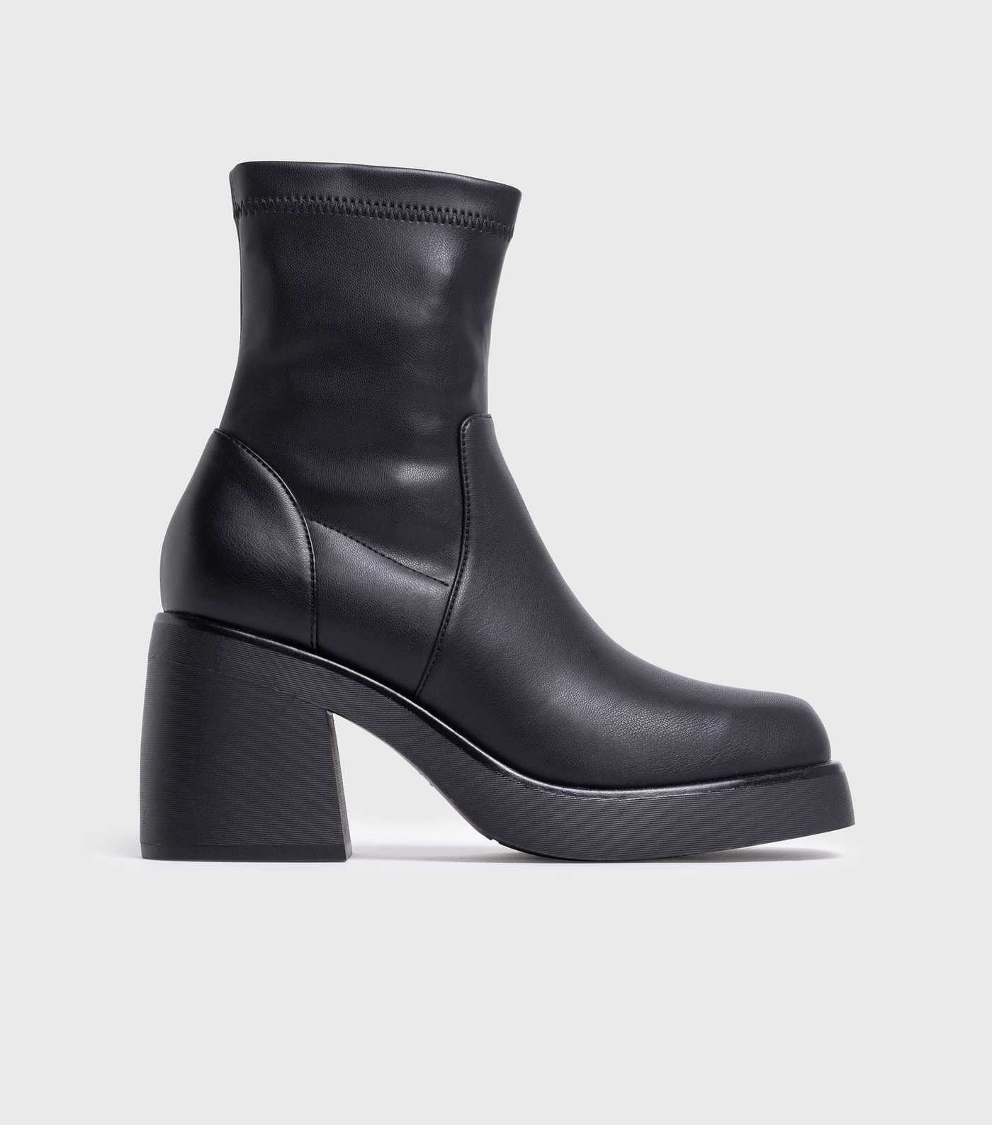 London Rebel Black Leather-Look Chunky Block Heel Ankle Boots
						
						Add to Saved Items
			... | New Look (UK)