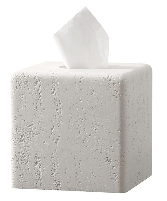 Tissue Box Cover Square, Resin Facial Tissue Holder Covers Toilet Paper Holder Decorative Travertine Paper Dispenser Home Decor for Bathroom Bedroom Living Room Office (Off White) 

 #LTKHome
