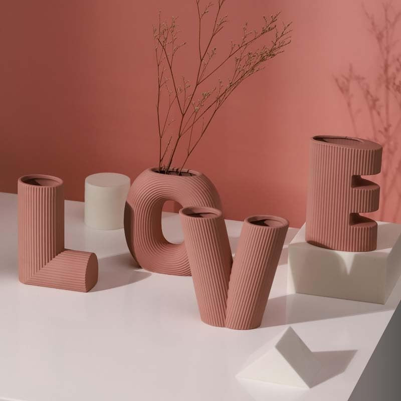 Love Sign Set of 4 Ceramic Small Flower Vases,Trendy Home Décor;Centerpiece for a Bridal Shower;... | Amazon (US)
