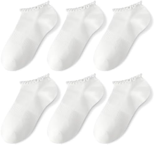 No Show Socks Womens Low Cut Non Slip Ruffle Ankle Socks 6 Pairs | Amazon (US)
