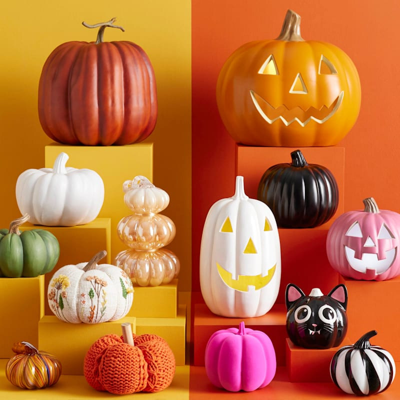 Halloween Orange Blow Mold Pumpkin, 16" | At Home