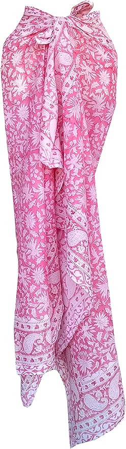 Rastogi Handicrafts 100% Cotton Block Print Pareo Sarong Swimsuit Wrap Skirt Cover Up Long Women... | Amazon (US)